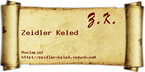 Zeidler Keled névjegykártya